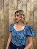 Blue Puff Sleeve