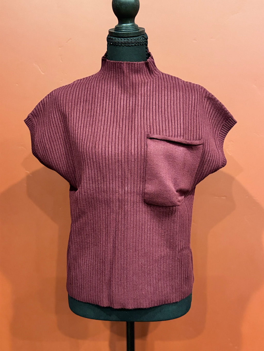 Maroon Mock Neck