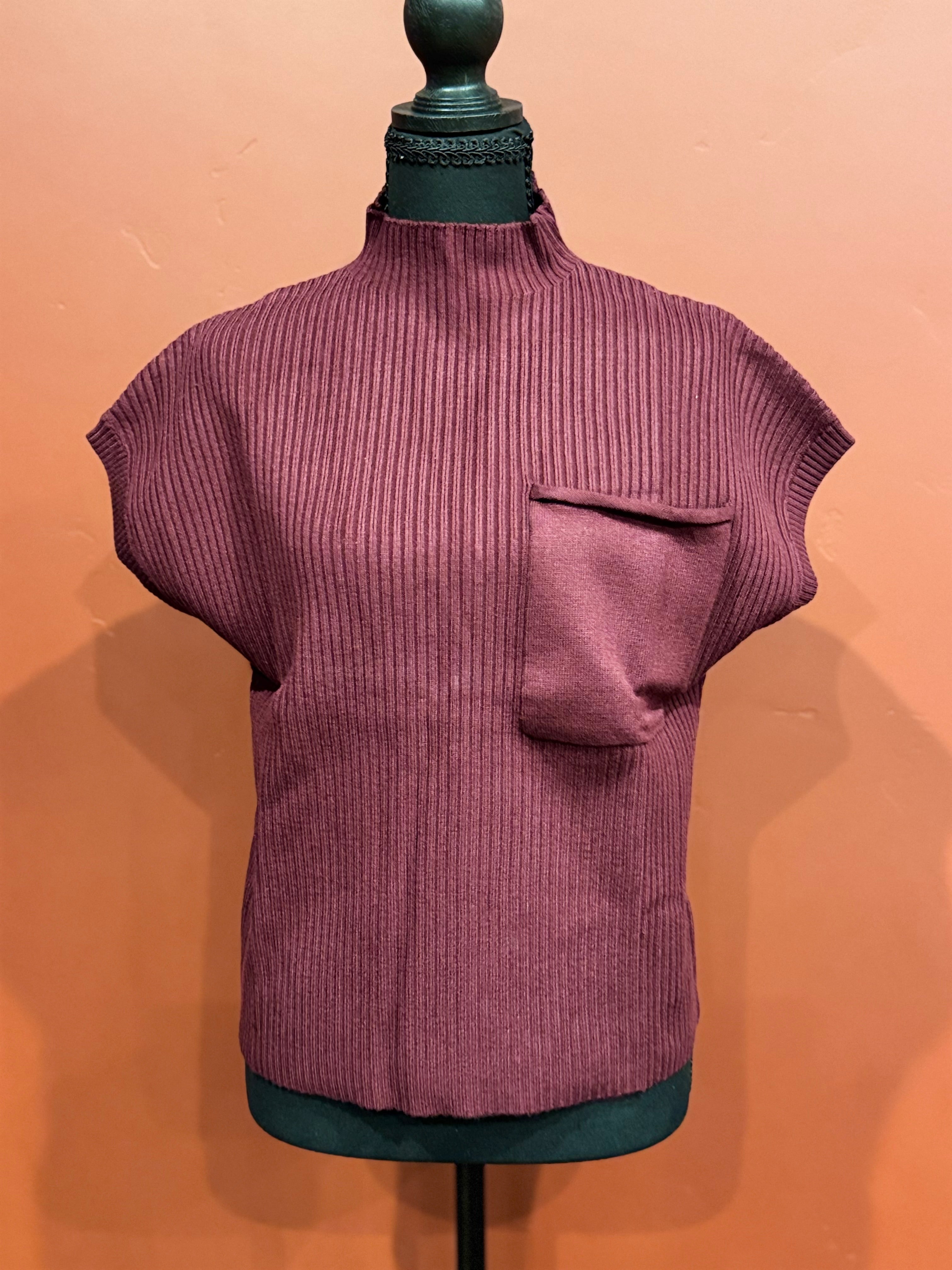 Maroon Mock Neck