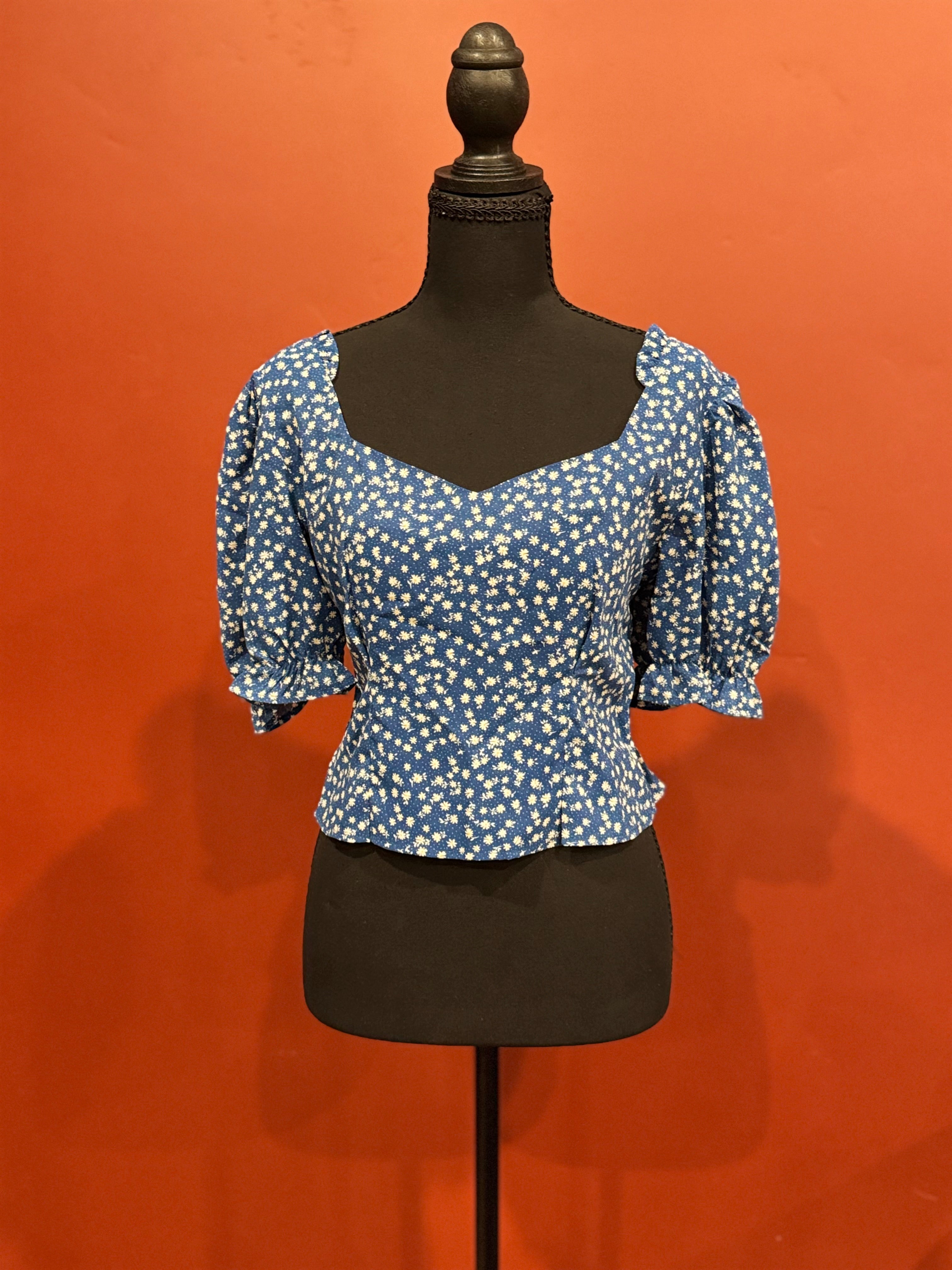 Blue Puff Sleeve