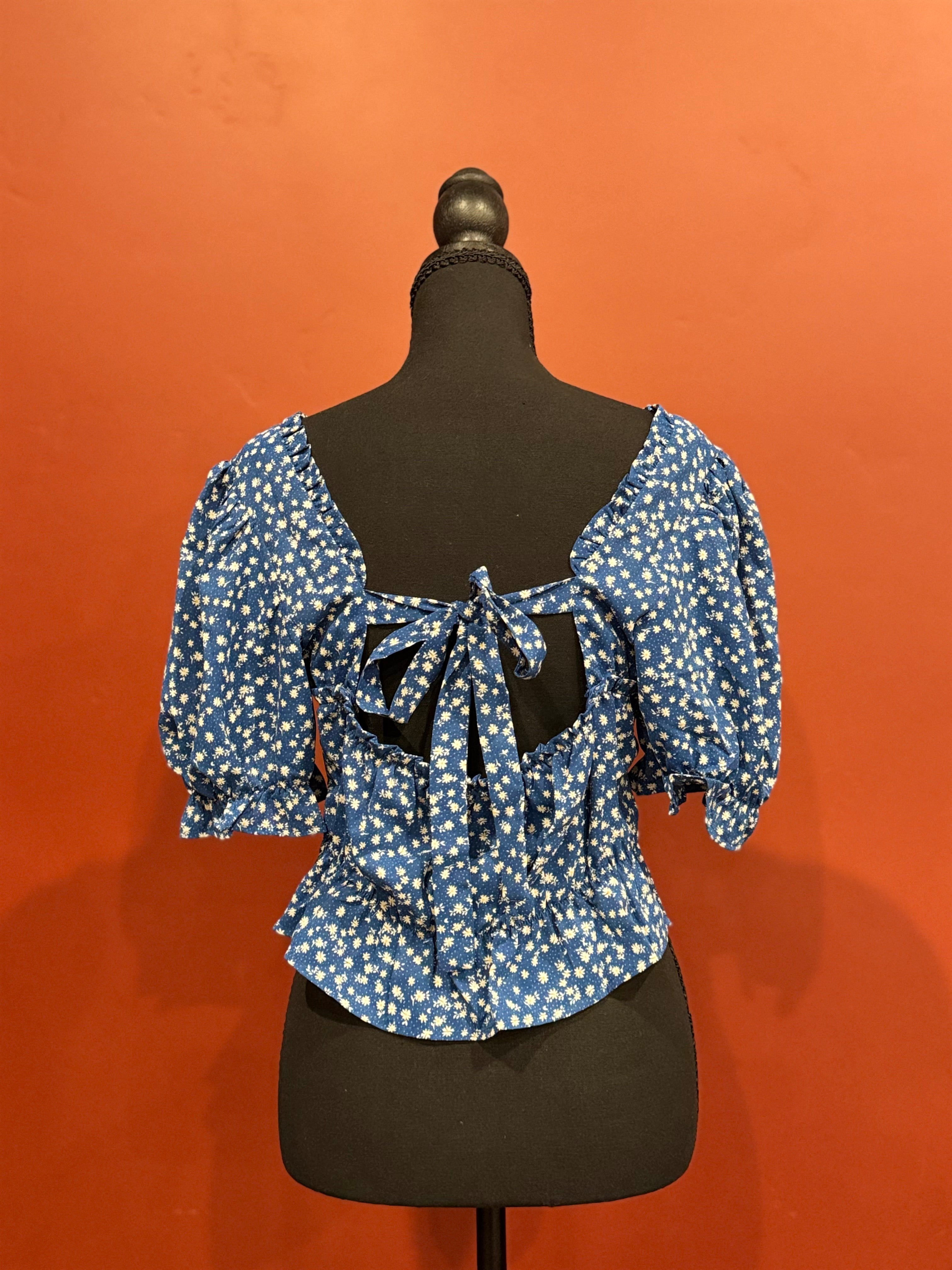 Blue Puff Sleeve