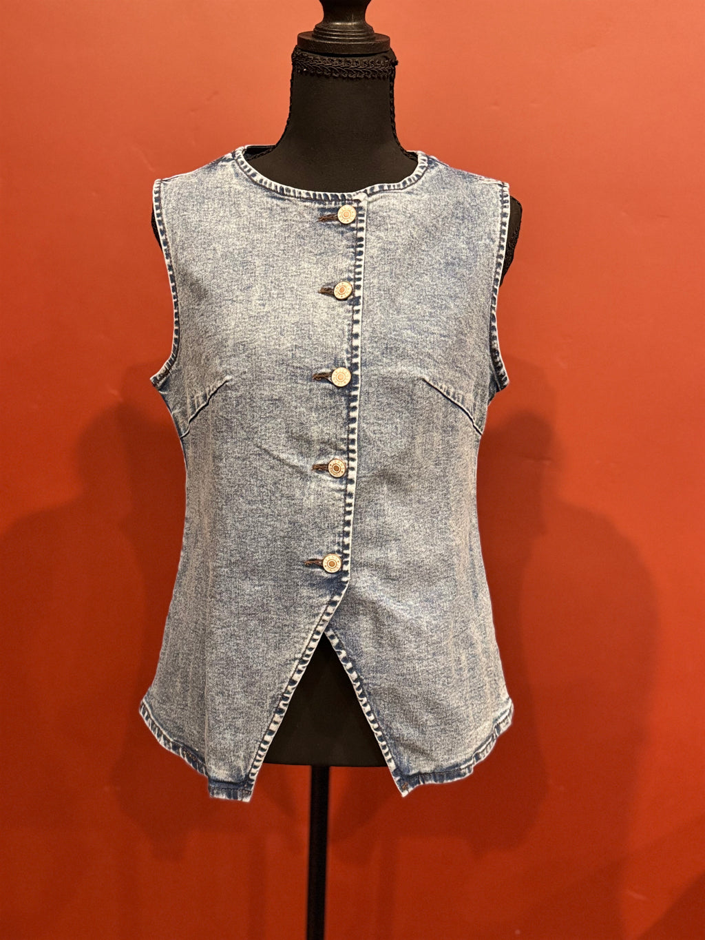 Button Denim Vest
